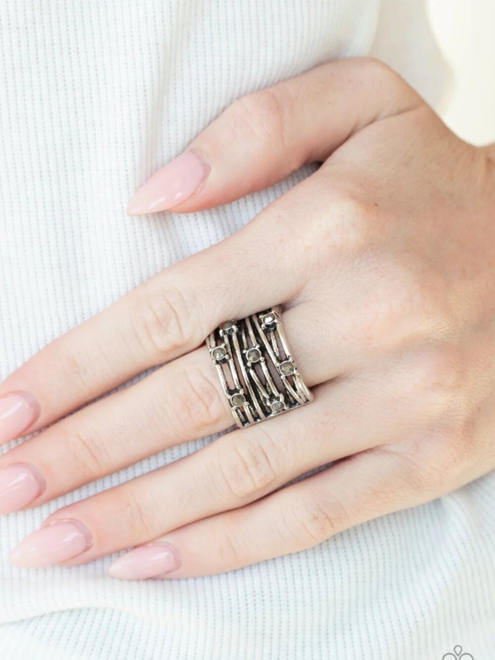 Paparazzi Jewelry Accessories - Revved Up Radiance - Silver Ring - Vintage